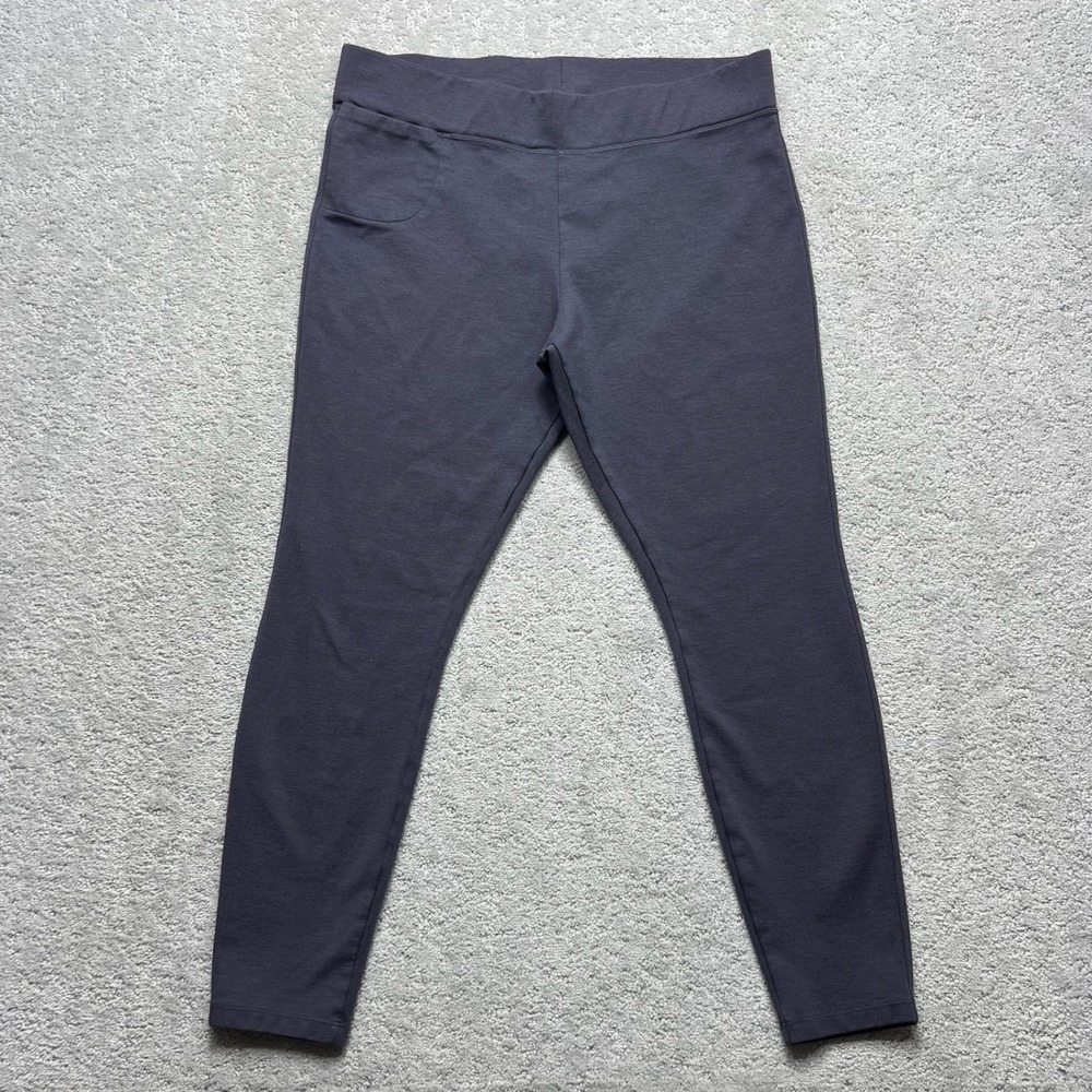 American Giant Leggings Womens 16 Gray Purple The‎ Pant Ponte Knit Tapered Leg